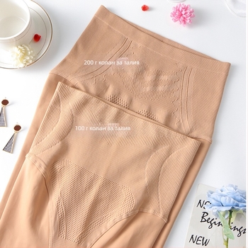 All-in-one чорапогащи с висока талия, топли и плътни, найлон-спандекс смес 70–80%, висока еластичност, дължина 9/10, есен 2024