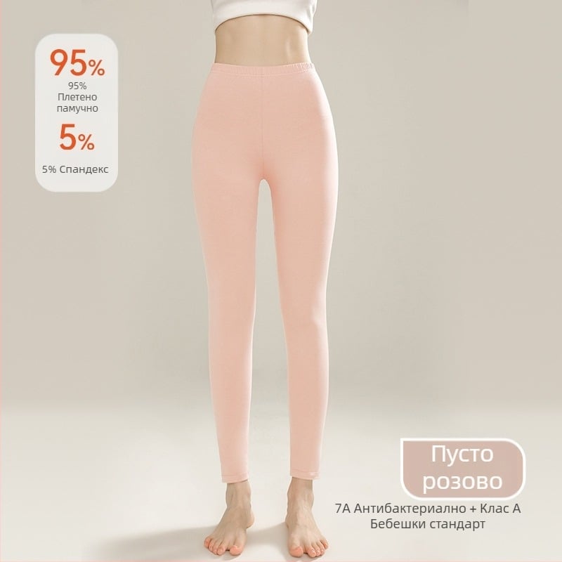 Есенни дамски панталони – чист памук, антибактериални, против акари, висока талия, слим фит