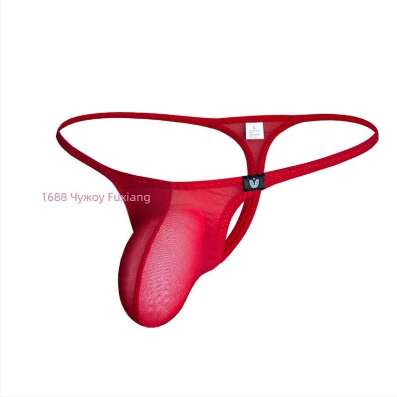 Прашки за мъже от дишаща мрежеста тъкан с еластичен джоб и тънки презрамки, ниска талия, 50–70% спандекс