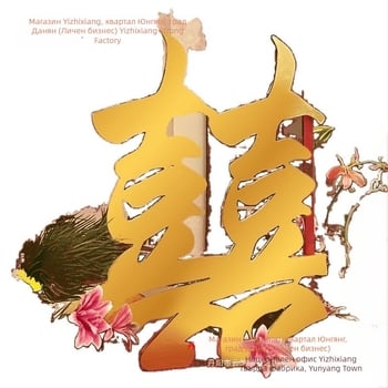 Декор за сватба с символ на двойното щастие върху KT дъска, с включено лепило, реквизит за снимки на булката и фон за сватбена зала.