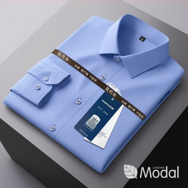 Мъжка риза с дълъг ръкав, антибръчка, без гладене, с флисово подплата за топлина, тясна кройка, яка с лацкан