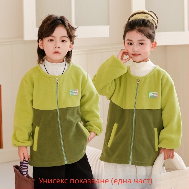 Gehuazi Детско водоустойчиво палто със подплата от флийс за есенно-зимния сезон, унисекс училищна униформа