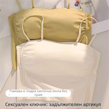 Без презрамки безшевен сутиен с възможност за сваляне на презрамки, чашка 3/4, найлонова материя, безжичен