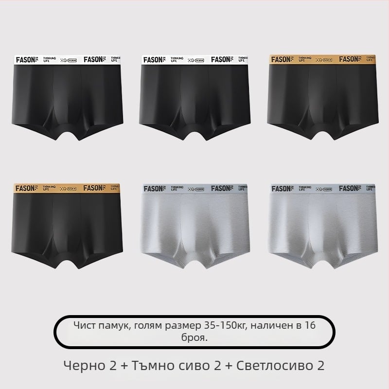 Мъжки боксерки, памук, антибактериално, средна талия, за млади мъже