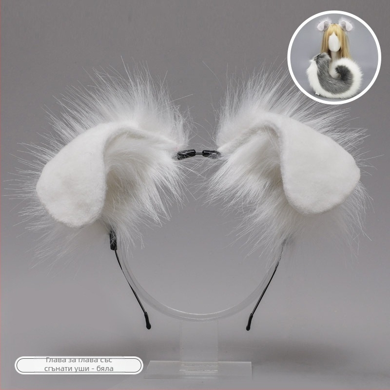 Ръчно изработено плюшено аксесоар за глава с уши на чудовище, карикатурен стил, унисекс