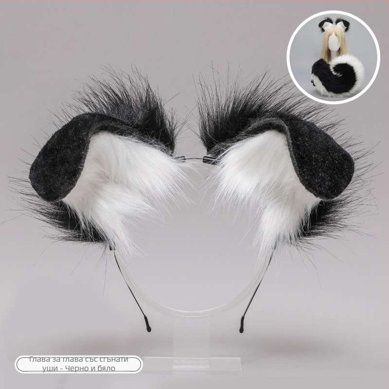 Ръчно изработено плюшено аксесоар за глава с уши на чудовище, карикатурен стил, унисекс