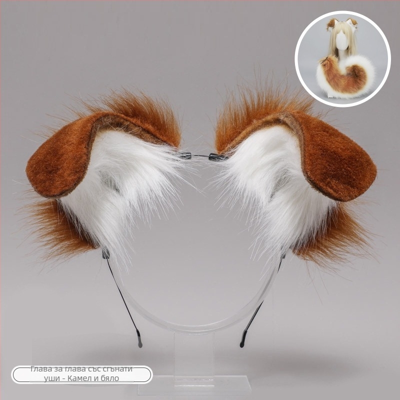 Ръчно изработено плюшено аксесоар за глава с уши на чудовище, карикатурен стил, унисекс