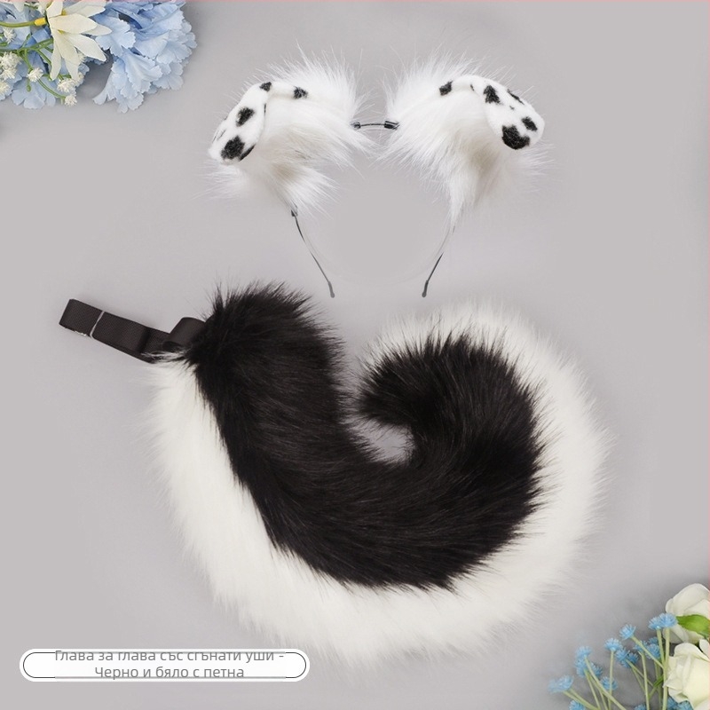 Ръчно изработено плюшено аксесоар за глава с уши на чудовище, карикатурен стил, унисекс