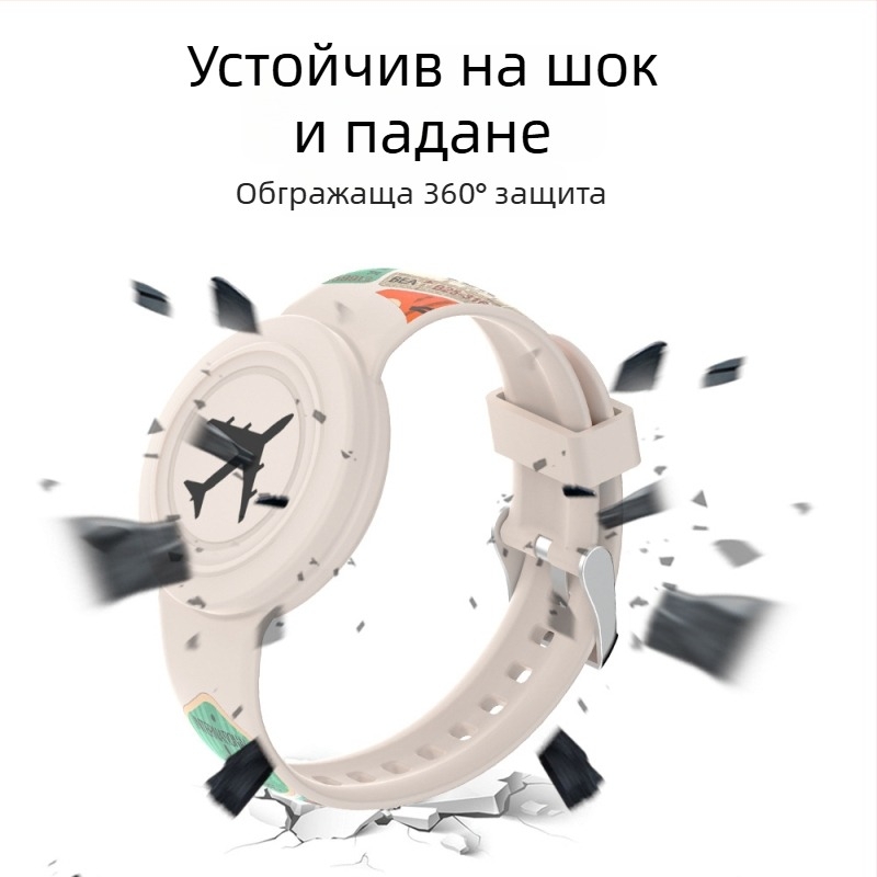 Силиконов водоустойчив калъф за каишка за Apple AirTag – мил карикатурен стил, инжекционно формован, серия Waterproof Strap Cover, модел Waterproof Strap Cover