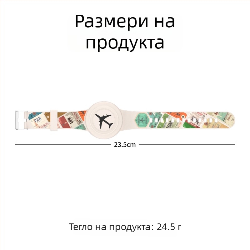 Силиконов водоустойчив калъф за каишка за Apple AirTag – мил карикатурен стил, инжекционно формован, серия Waterproof Strap Cover, модел Waterproof Strap Cover