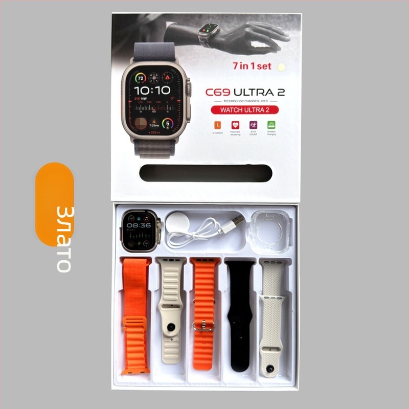 Смарт часовник с 7-в-3-в-1 функции: измерване на сърдечния ритъм, крачкомер, проследяване на съня, Bluetooth разговори и безжично зареждане