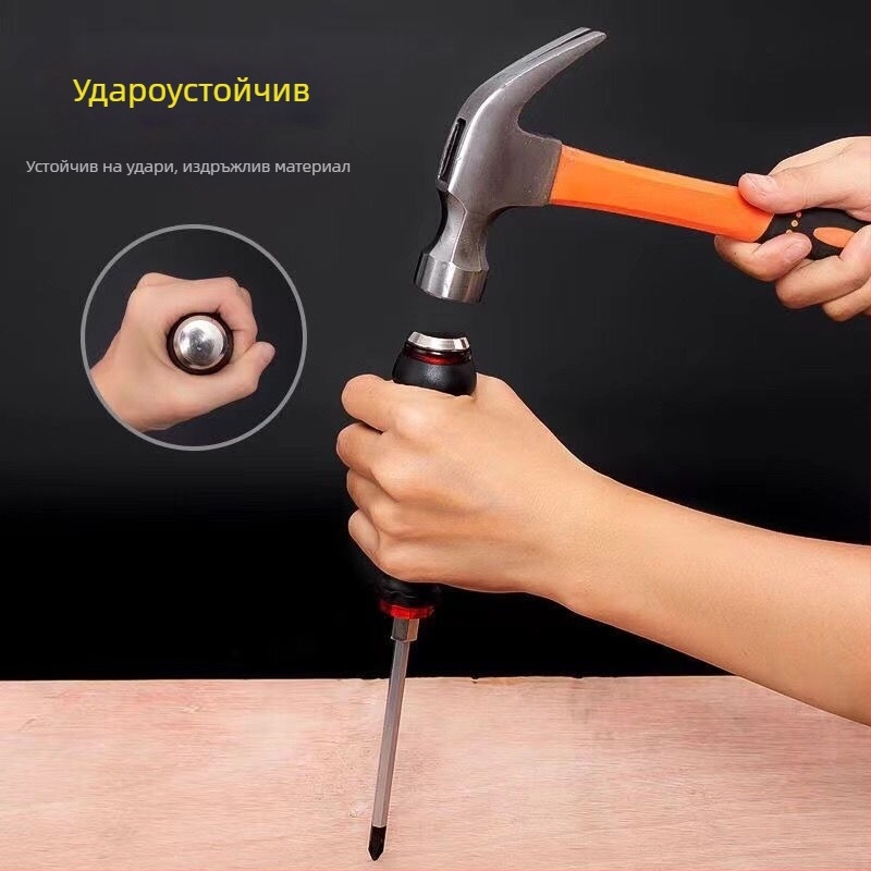 Комплект отвертки с магнит от хром-ванадиева стомана, кръстова и плоска глава, дръжка PP/TPR