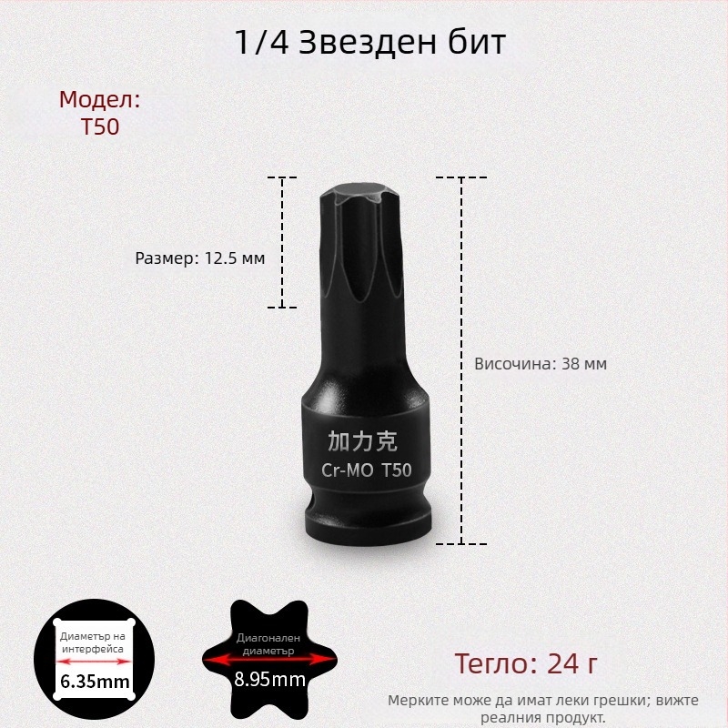 Galic пневматичен шестоъгълен сокет бързодрайвер за битове, хром-молибденова стомана, Zhejiang произход