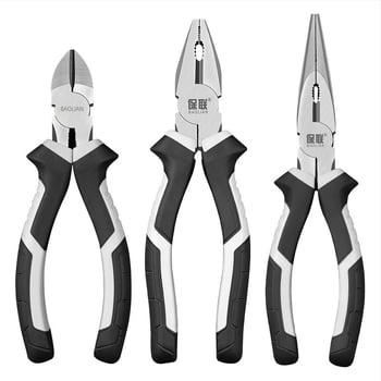 Клещи с игловиден нос и диагонален нос за електротехници, спестяващи усилия, индустриално качество, ръчни клещи