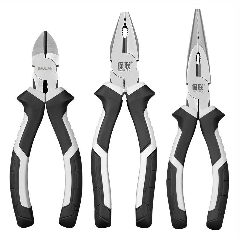 Клещи с игловиден нос и диагонален нос за електротехници, спестяващи усилия, индустриално качество, ръчни клещи