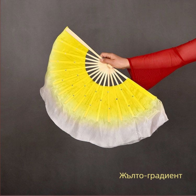 Двустранен танцов фен в Yangko стил с лампа-фон с цветя за деца, за изпълнения в детска градина и начално училище; Марка: Other; Пуснат през лято 2021