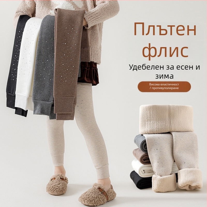 Детски чорапогащи за зима, удебелени, едноцветни, вискоза, за деца над 8 години