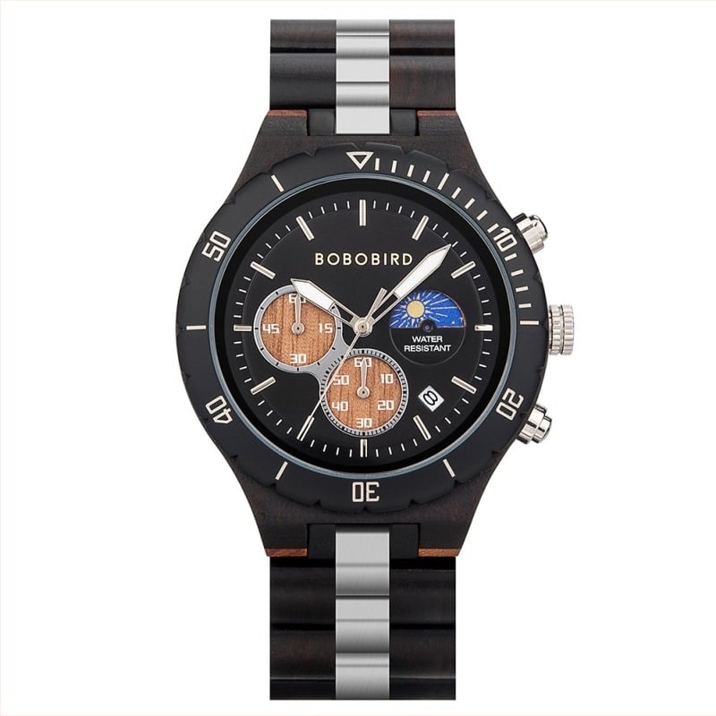 Мъжки кварцов спортен часовник, корпус и каишка от неръждаема стомана, водоустойчив до 30 м, минерално подсилено стъкло