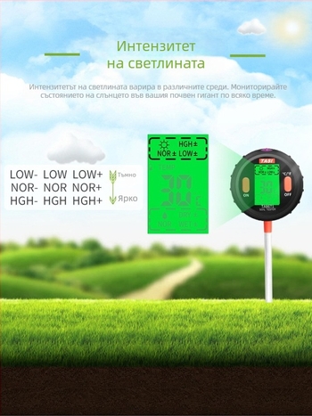 Почвен тестер за pH и влажност TA8671/TA8672, марка Tans TASI, за домашна употреба