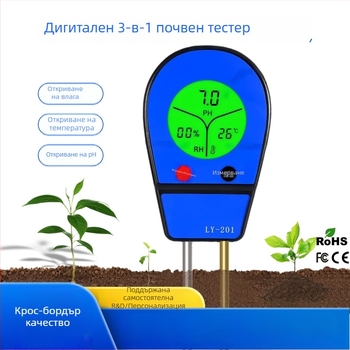Дигитален измервател за влажност на почвата и pH с термометър, модел zt-201.