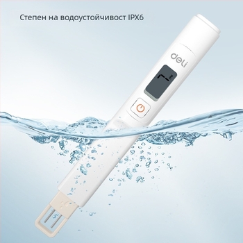 Портативен pH-метър Deli, модел DL339012, за домашно тестване на питейната вода