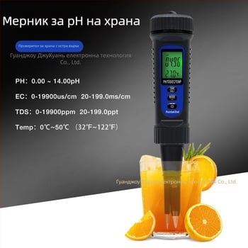 Trickle Ph822 преносим pH/EC/TDS/Temp измервател, четири в едно, цифров дисплей, диапазон pH 0-14