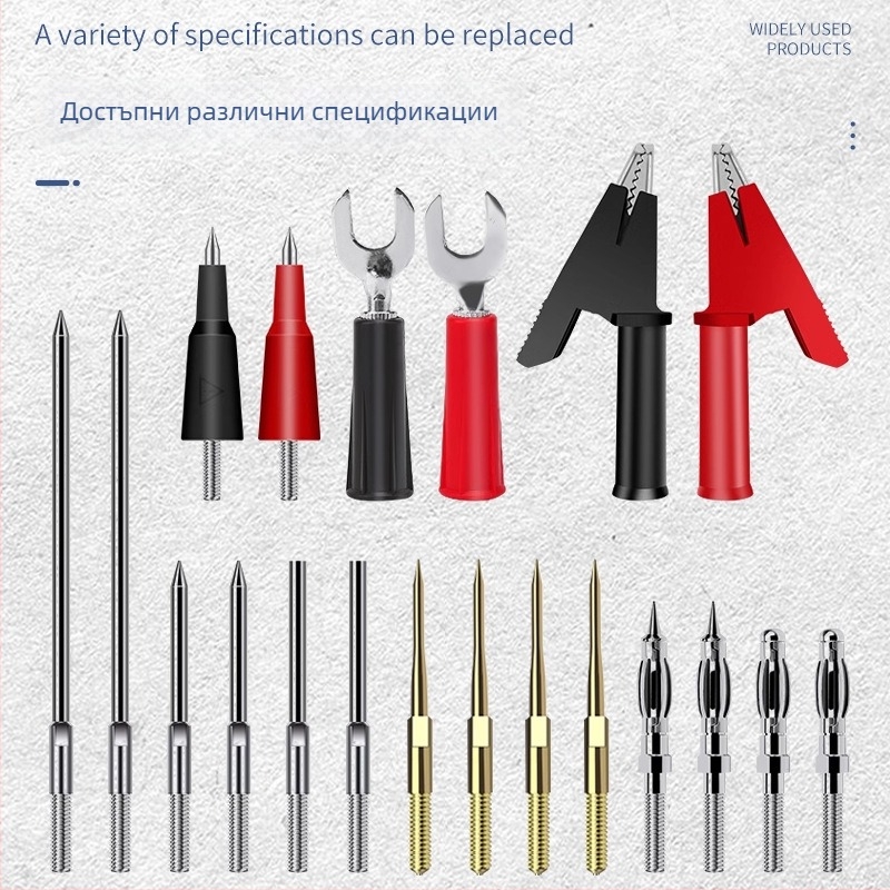 20-в-1 Универсална тест-писалка за мултиметър с подменяеми силиконови върхове и цифров дисплей