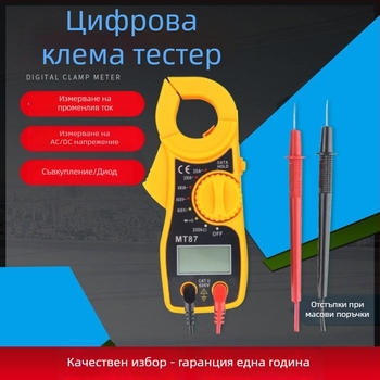 Компактен клещов мултиметър за електротехници — измерва AC ток, AC/DC напрежение, съпротивление и непрекъснатост