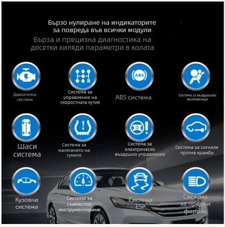 Автомобилен диагностичен инструмент за Volkswagen, пълна система и OBD2 диагностика, модел SL103, напрежение 6–16V, работна температура −20°C до 60°C