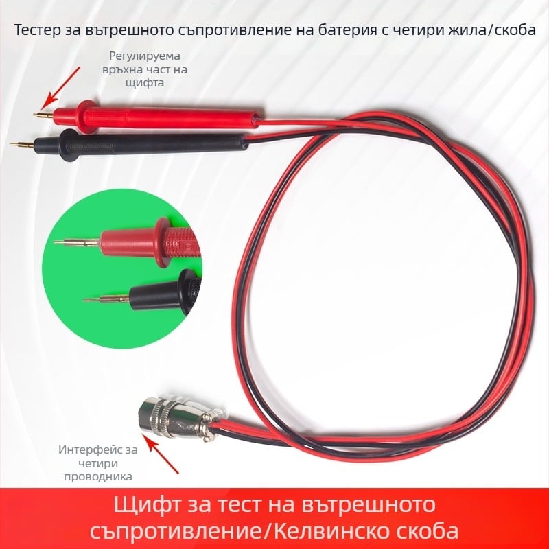 Тестер за вътрешно съпротивление с клип-пробник, USB тестер за литиеви батерии Peacefair, произход Китай