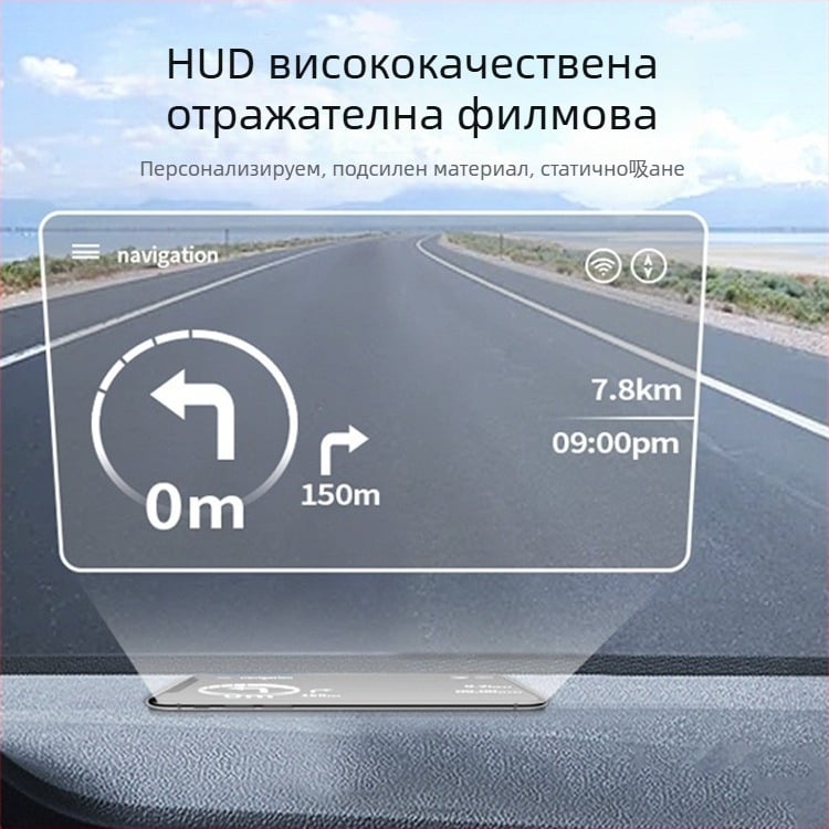 Privacy Guard PET HUD отражателен филм за Head-Up Display, навигационен дисплей, универсална съвместимост