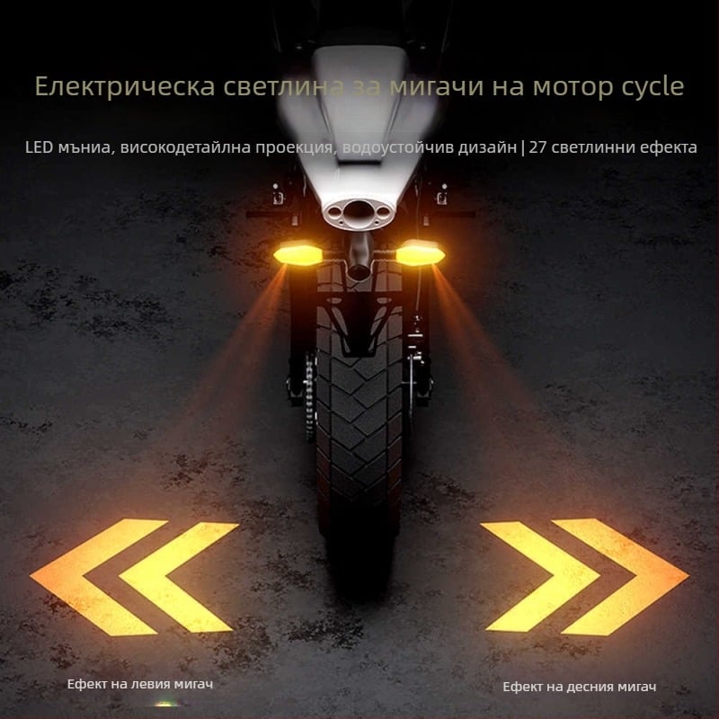 Мотоциклетен мигач прожектор с LED, универсална съвместимост, 12V, 1A, модел 005, ABS+PC