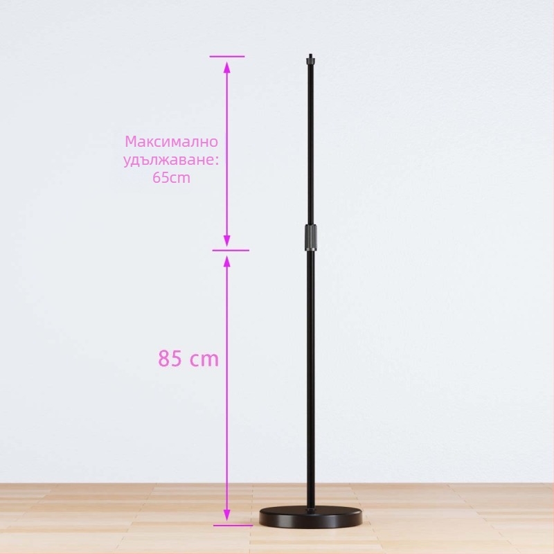 Baiying DZ02 Подова стойка за микрофон с дискова основа и поднос за нотни листове