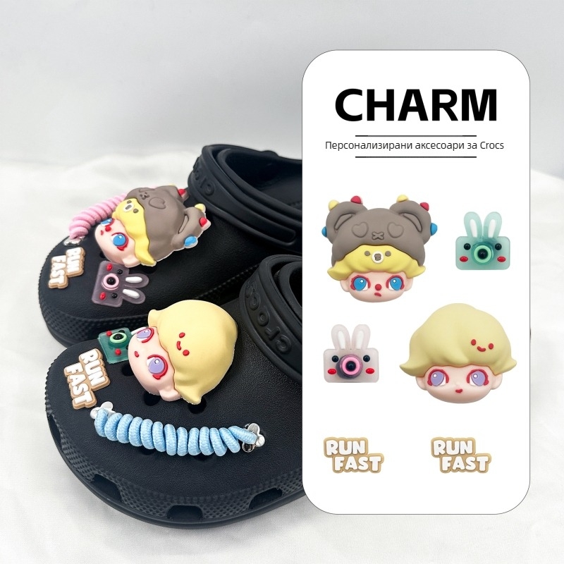 LF-0205 Украса за обувки с цвете, PVC, DIY аксесоар за обувки, съвместим с други обувки, джапанки и Crocs, марка New beauty