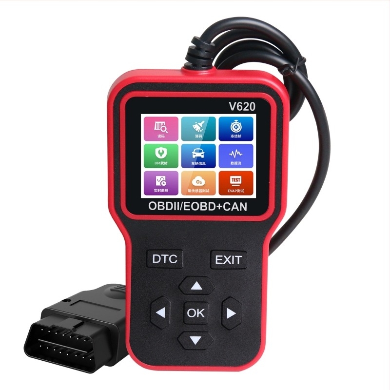 V620 Детектор за автомобилни неизправности - четене на двигателни неизправности, поток от данни, OBD2, 12-24V