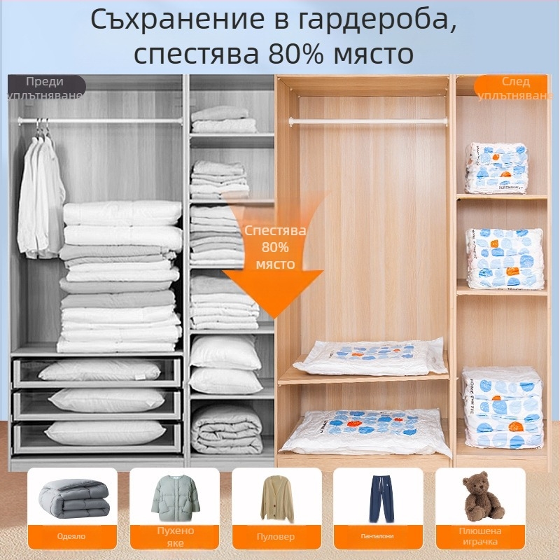 Вакуум торба за дрехи Dr.storage – PA+PE материал, компресия с помпа, помпа включена, няколко модела