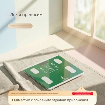 Домашна високопрецизна везна за телесни мазнини с презареждаща се батерия, Bluetooth, LCD дисплей, измерване на телесна мазнина и процент вода, електронна везна