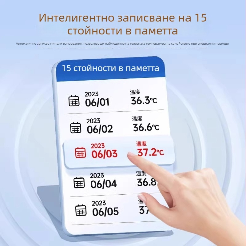 Hainuo инфрачервен термометър за чело - ръчен медицински апарат, интелигентно записване, трицветно осветление