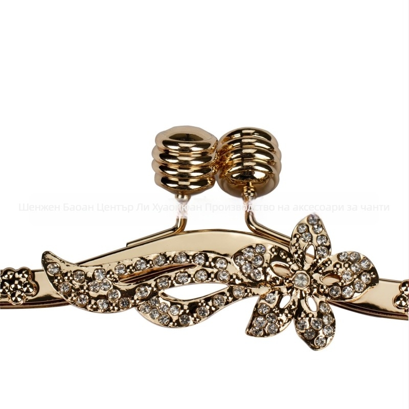 Златист арков обков за дръжка с резба и винтове за DIY чанти