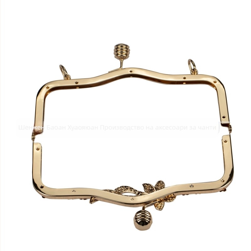 Златист арков обков за дръжка с резба и винтове за DIY чанти