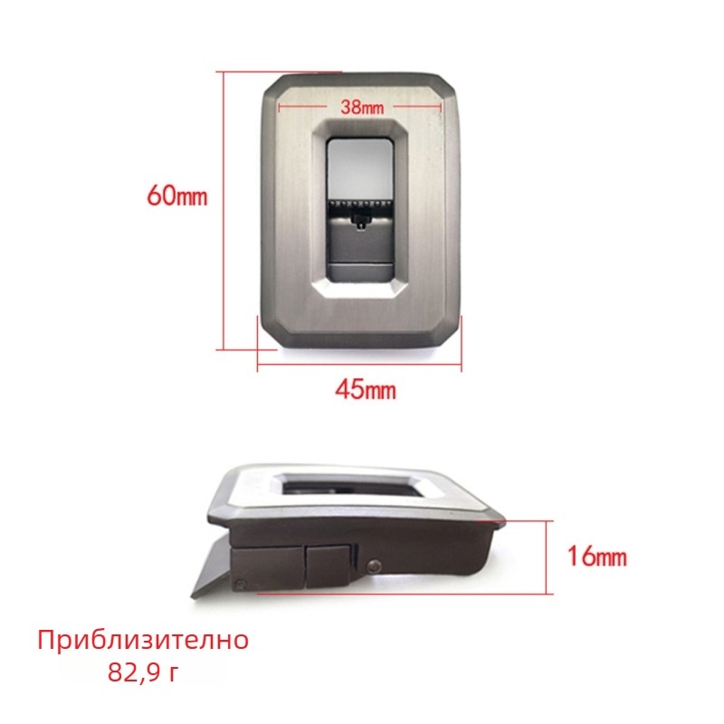 Цинкова сплав закопчалка за колан, куха автоматична, двустранно въртяща се, без зъби за бързо освобождаване, без пробиване (Spring 2025; електрофорезно покритие)