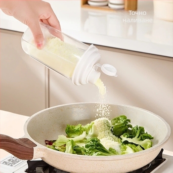 Контейнер за захар, пластмасов, цилиндричен, плътно затворен, 301–500 ml, хранителен клас, влагозащитен