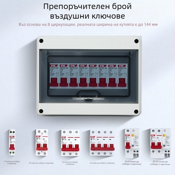 Водоустойчива разпределителна кутия с защита срещу токови утечки, повърхностно монтирана, 1-12 електрически вериги, IP55