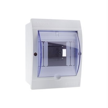 Повърхностно монтирана кутия за автоматични прекъсвачи, 4 вериги, водоустойчива IP30, ABS корпус и PC капак