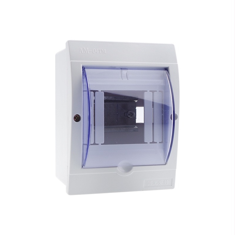 Повърхностно монтирана кутия за автоматични прекъсвачи, 4 вериги, водоустойчива IP30, ABS корпус и PC капак