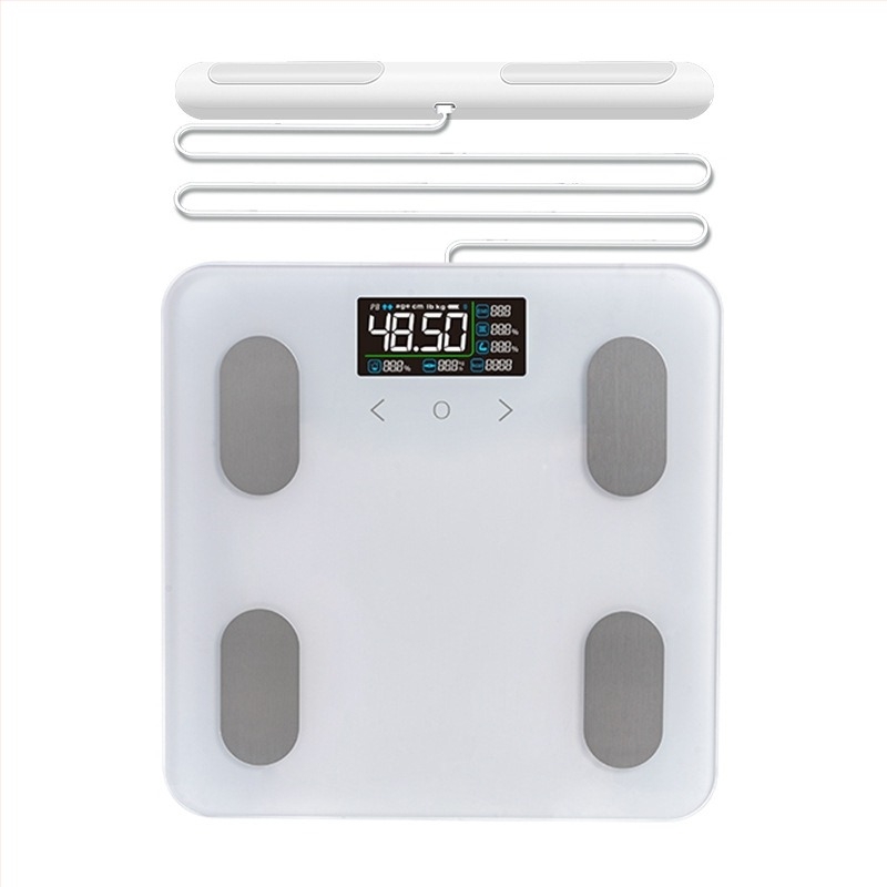 Везна за телесни мазнини с осем електрода и VA дисплей, Bluetooth свързаност, анализ на телесни мазнини и вода, капацитет 180 кг
