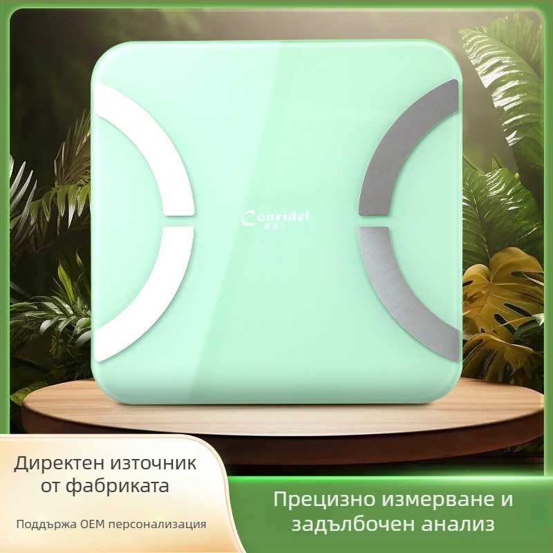 Bluetooth везна за измерване на телесни мазнини за домашен фитнес, презареждаща се, безжично синхронизиране на данни, съвместима с Android и iOS, обхват на теглото 0,2–180 кг