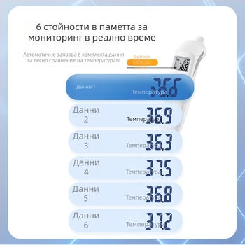 Инфрачервен безконтактен термометър за челото HS-9802D, цифров (Марка: Hainuo; Модел: Axd-518; Пуск на пазара: 2024; Одобрение на устройството: Zhejiang machinery note 20162070342)