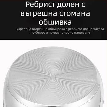Вътрешен съд за оризоварка от 304 неръждаема стомана, удебелен, без покритие, трислоен композит, универсален аксесоар за електрически тенджери под налягане и оризоварки