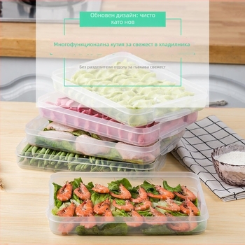 Кутия за пелмени, многослойна, с капак, голям капацитет, хранителен PP